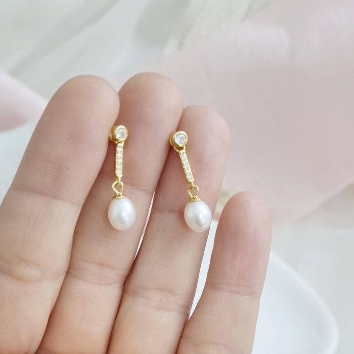 pearl 7 stud earrings 925