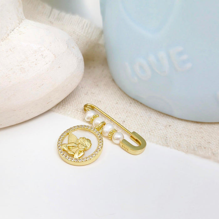 baby pin 925 personalizable - ángel nacar 2 -WS-