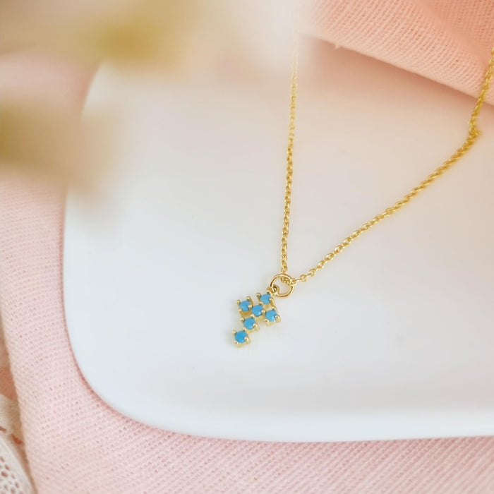 Turquoise Cross necklace 925