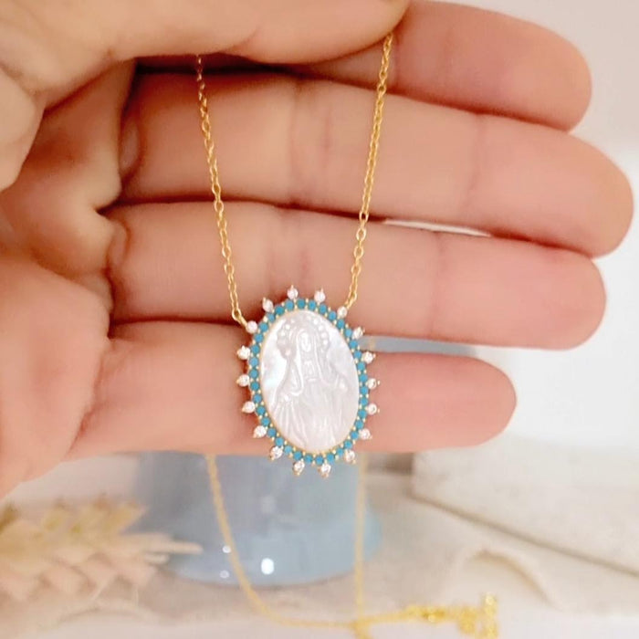 NEW IN! Milagrosa nacar and turquoise necklace 925