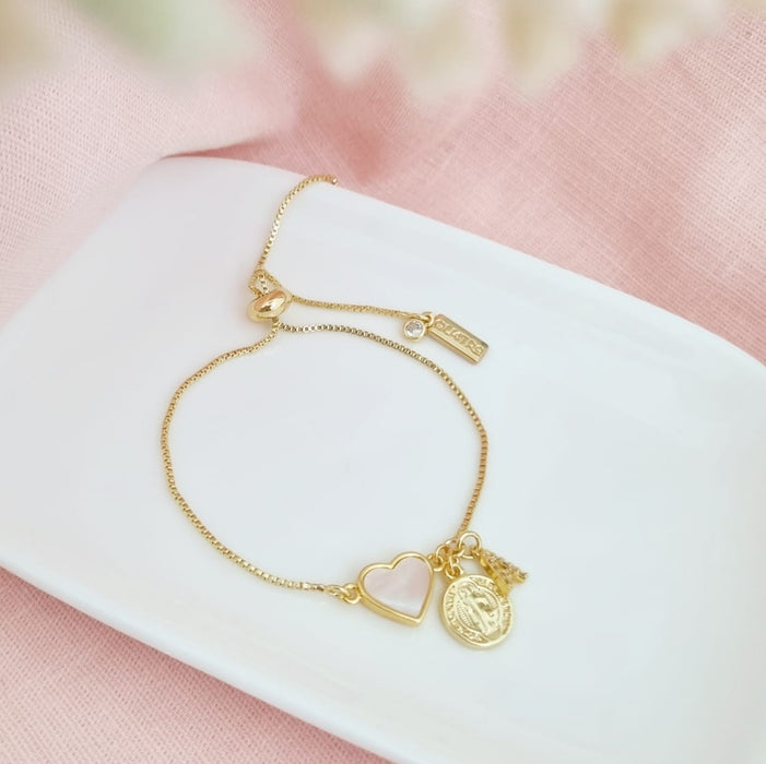 Lovely heart bracelet - personalízalo (opcional)