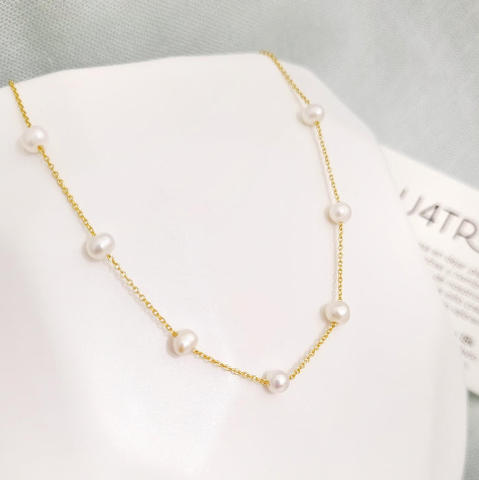 Pearl bead necklace 925