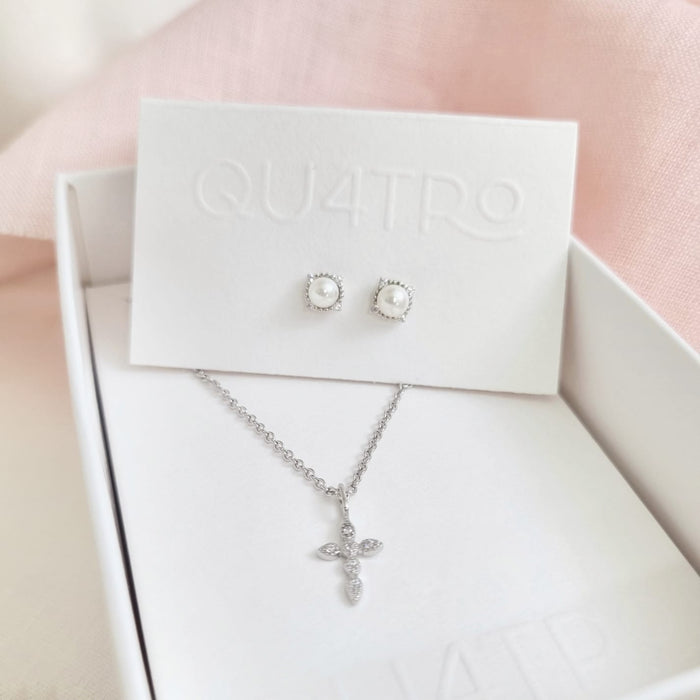 The mini cross silver necklace 925