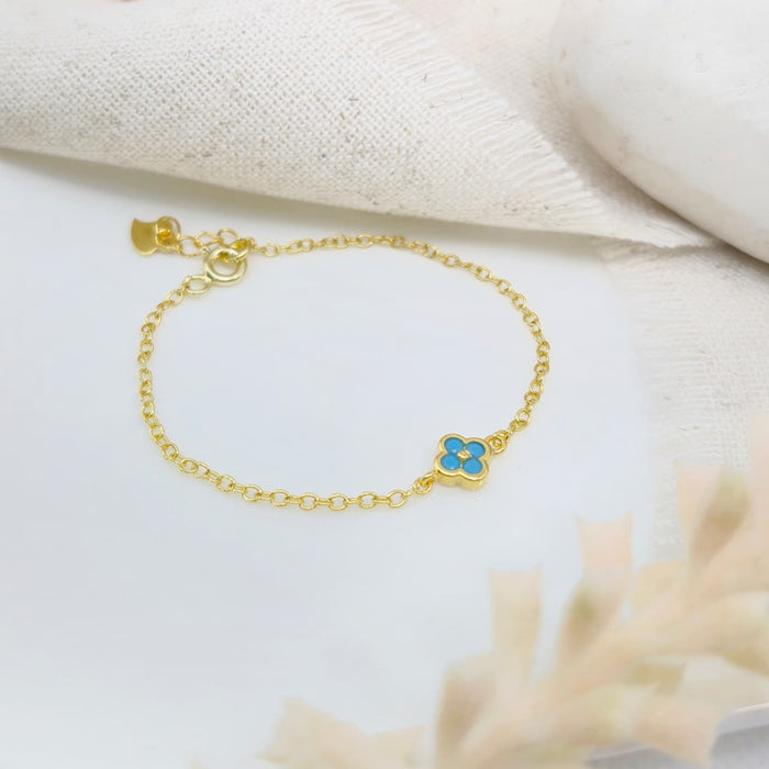 pulsera flor turquesa 2 - plata 925 -WS-