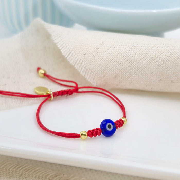 pulsera de cordón ojito - plata 925 -WS-