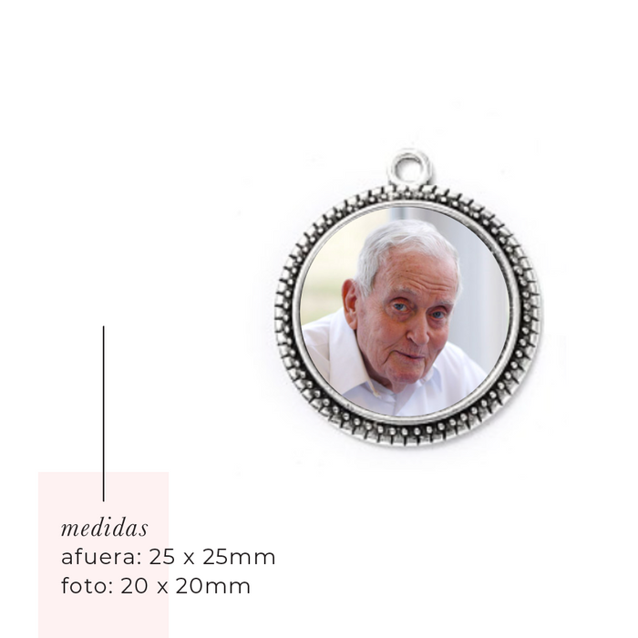 medallón de foto 9 (25x25mm) - ideal para boutonniere de novio