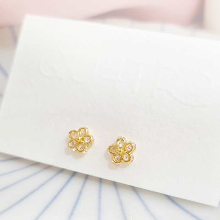 mini flower 4 stud earrings 925