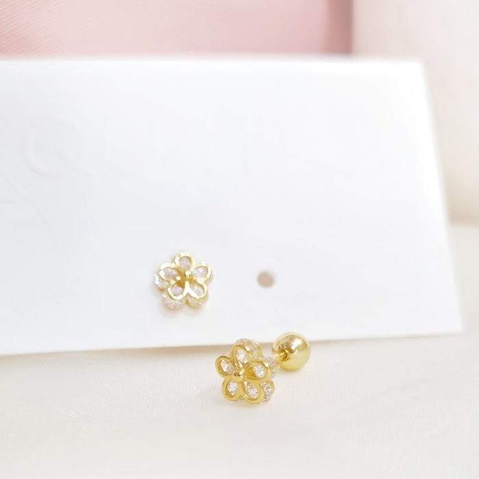 mini flower 4 stud earrings 925