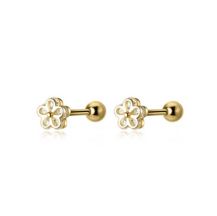 mini flower 4 stud earrings 925