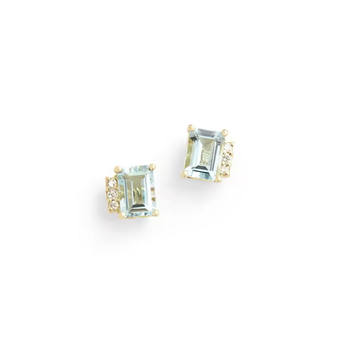 NEW!!! sea blue zircone stud 925 - cierre de mariposa