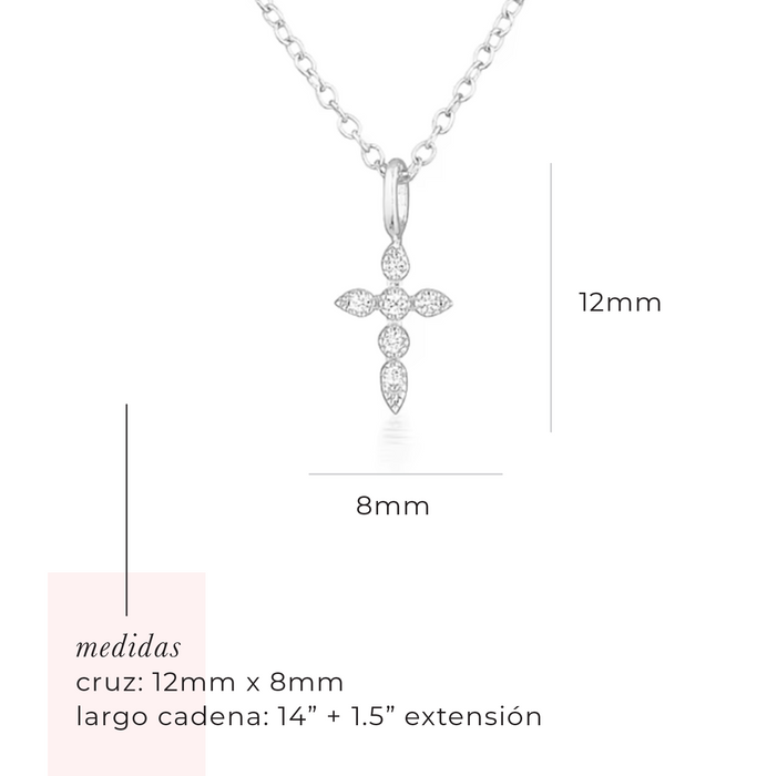 The mini cross silver necklace 925