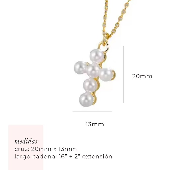 Pearl Cross necklace 925