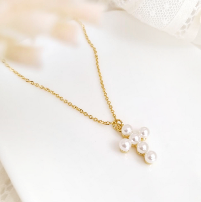 Pearl Cross necklace 925