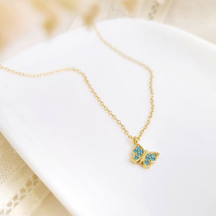 NEW IN! The butterfly turquoise necklace 925