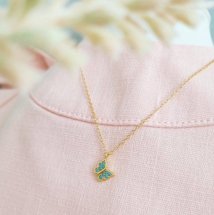 NEW IN! The butterfly turquoise necklace 925