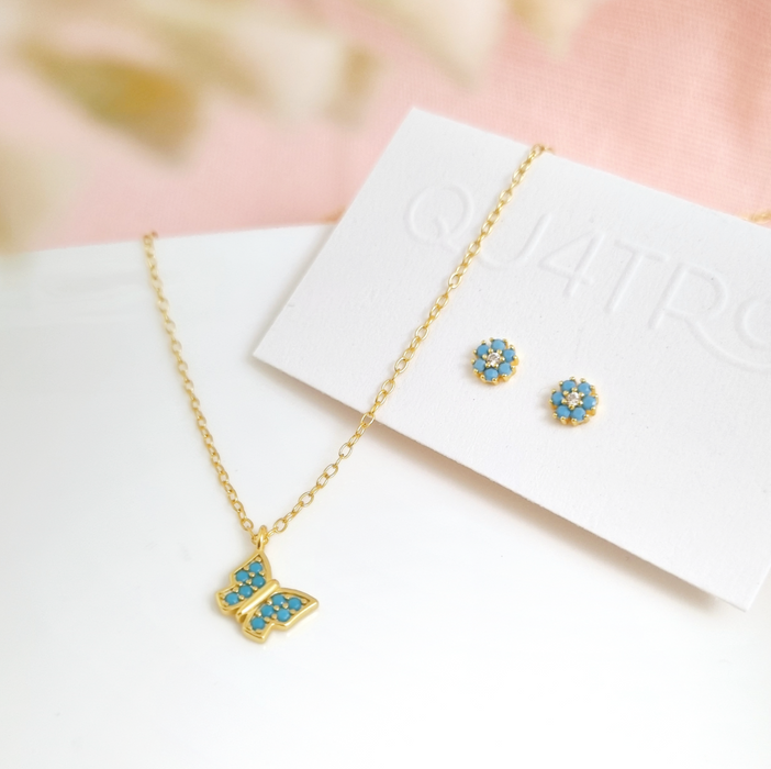 NEW IN! The butterfly turquoise necklace 925