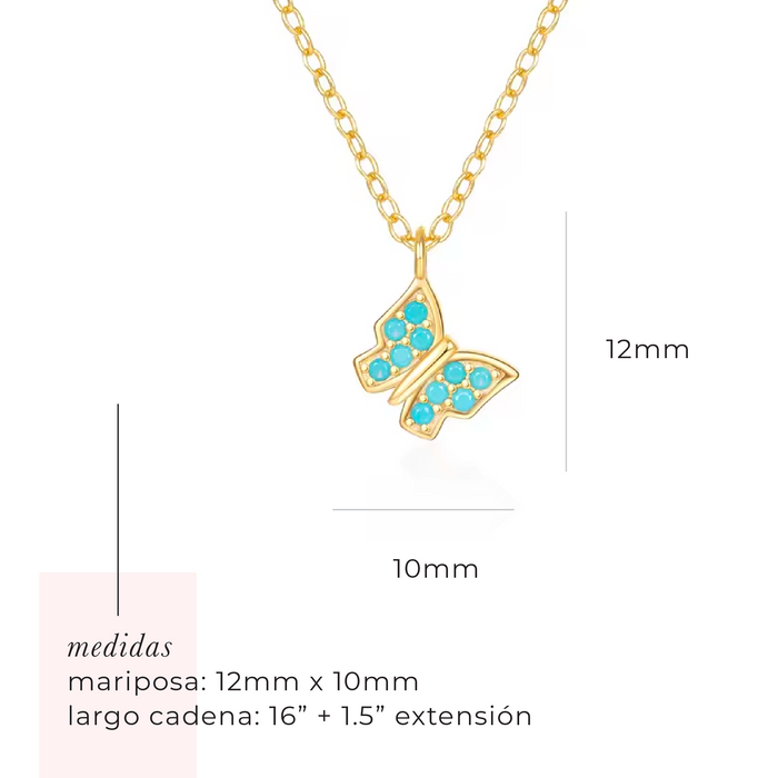 NEW IN! The butterfly turquoise necklace 925