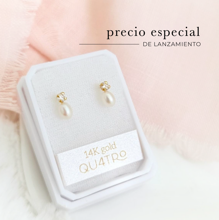 14k gold - pearl stud 1