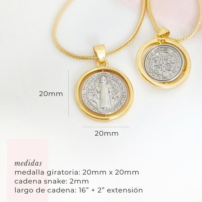 San benito necklace - medalla giratoria