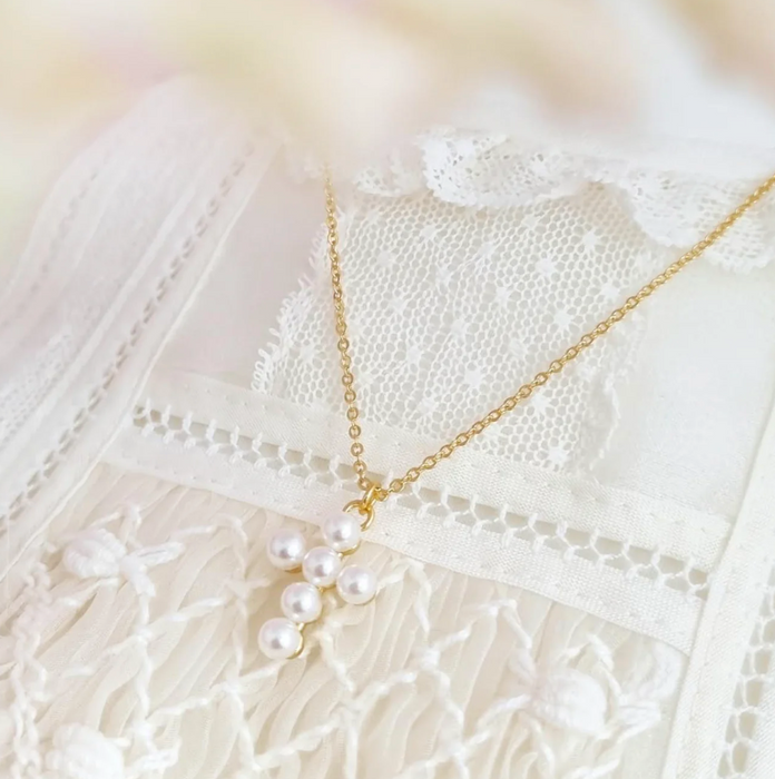 Pearl Cross necklace 925