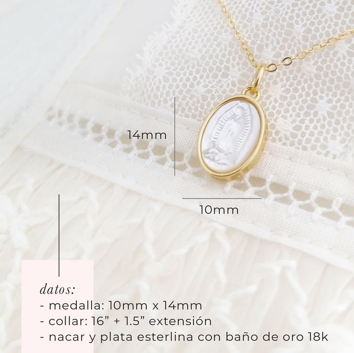 Guadalupe nacar necklace 925