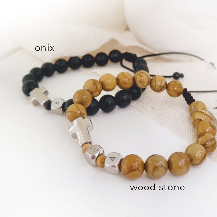 the onix bracelet - (para ADULTOS) personalízalas con cruz e iniciales