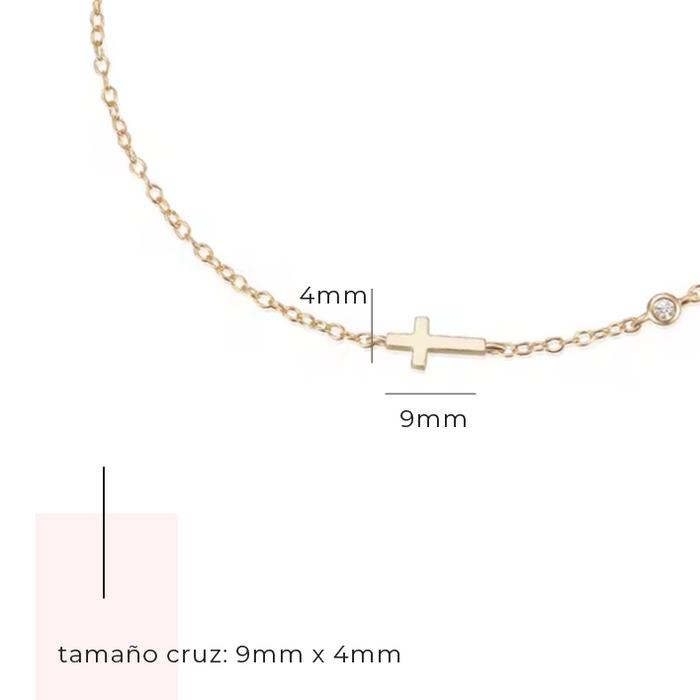 NEW IN! mini zircone cross bracelet 925