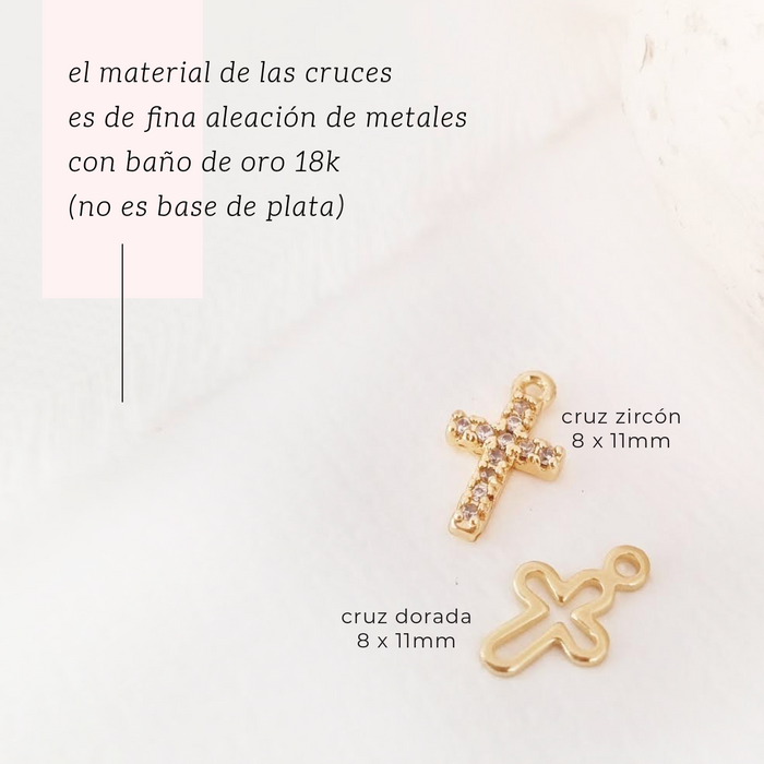 pulsera de cordón cruz turquesa blanca y dije - personalizable - plata 925