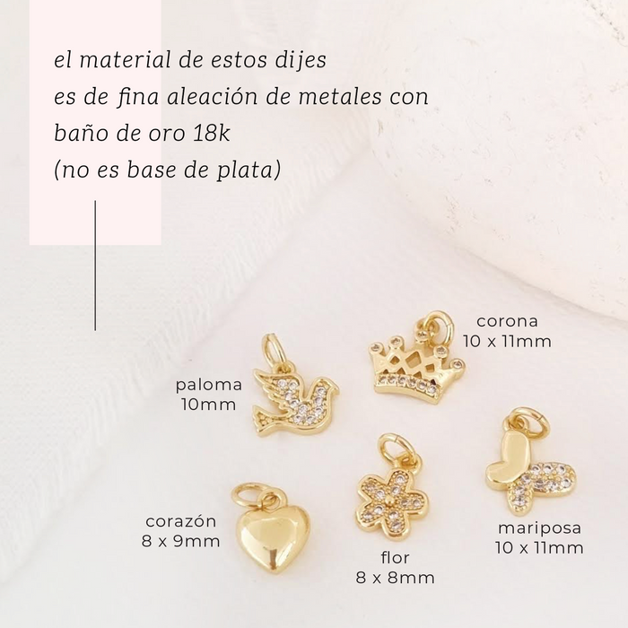 Mini paperclip bracelet 925  - escoge los charms - desde $42