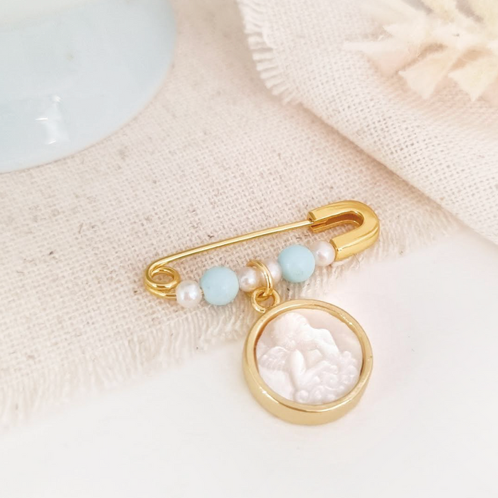 NEW IN! Baby Pin 925 Angel de la Guarda nacar