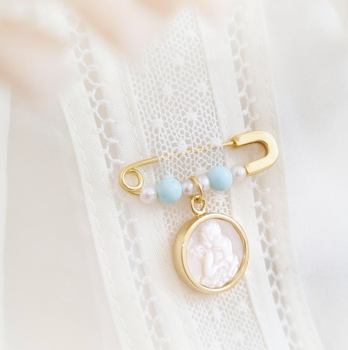 NEW IN! Baby Pin 925 Angel de la Guarda nacar