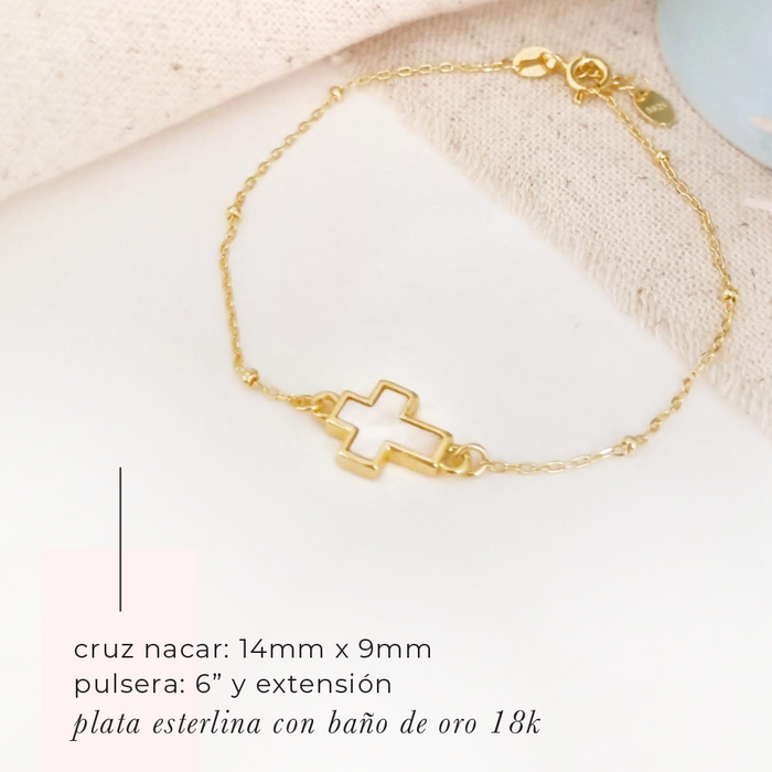 NEW IN! cross nacar bracelet 925 - desde $40