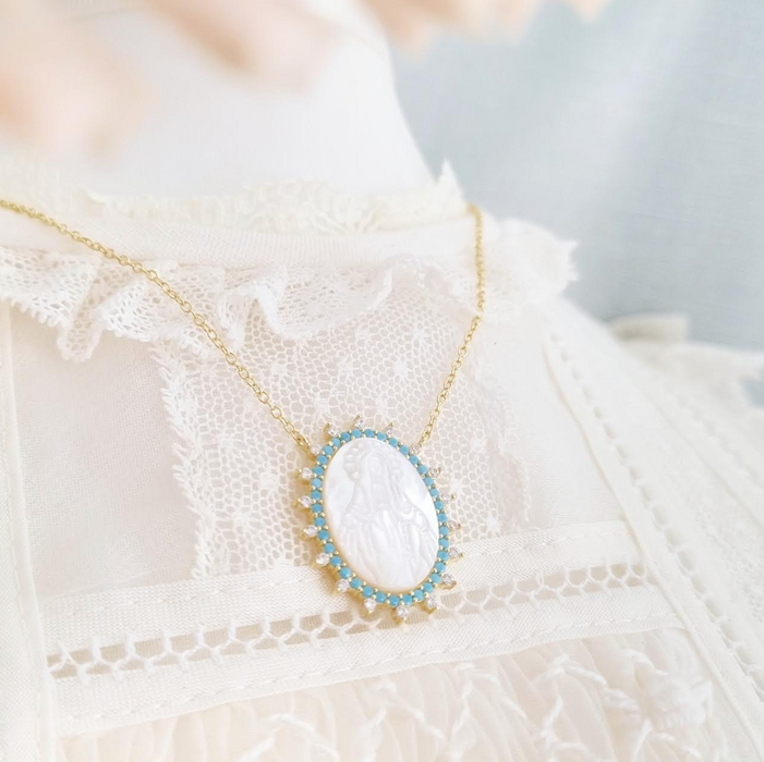 NEW IN! Milagrosa nacar and turquoise necklace 925