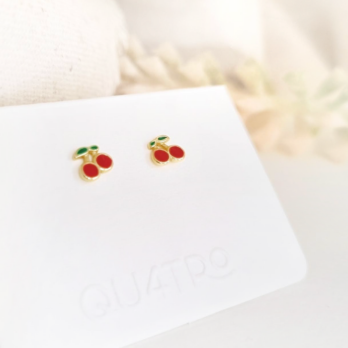 NEW IN! mini cherry stud earrings 925