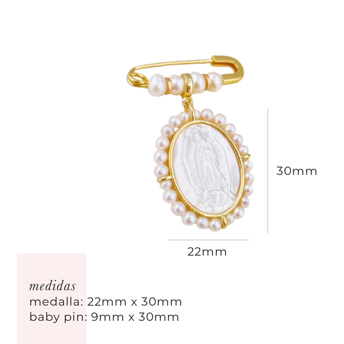NEW IN! Baby Pin Glory oval Guadalupe 925