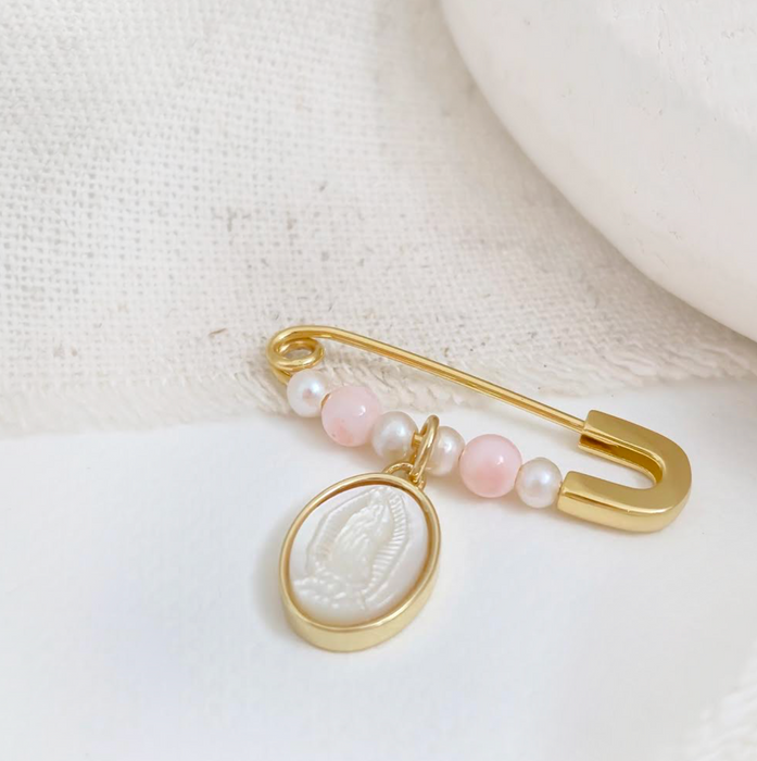 NEW IN! Baby Pin 925 Guadalupe nacar ovalada