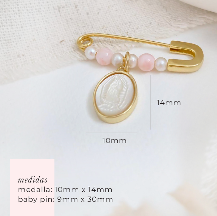 NEW IN! Baby Pin 925 Guadalupe nacar ovalada