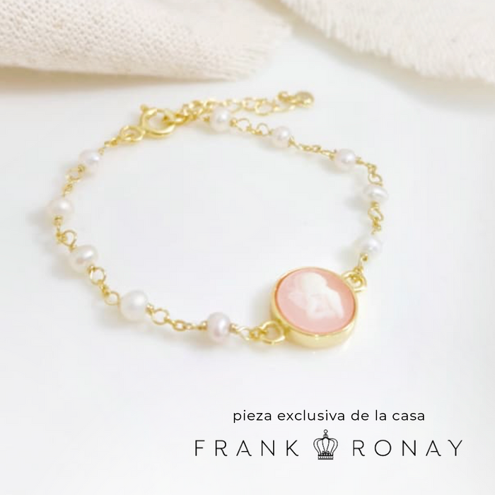 NEW IN! mini cameo angel bracelet - blush agata - denario - para BEBÉS