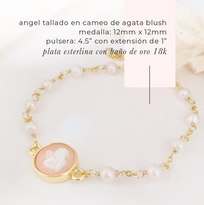 NEW IN! mini cameo angel bracelet - blush agata - denario - para BEBÉS