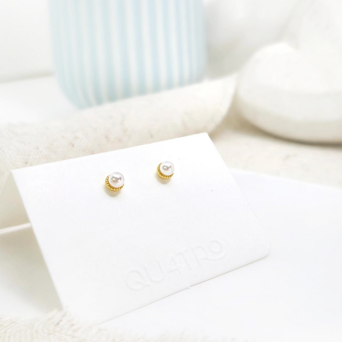 aretes mini perla clásica – plata 925