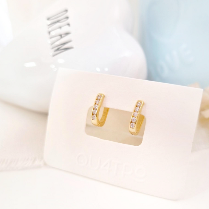 aretes mini huggie circonia 3 – plata 925 -WS-