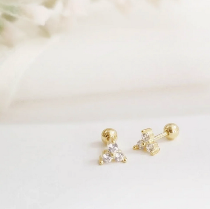 aretes mini trio circonia – plata 925 -WS-