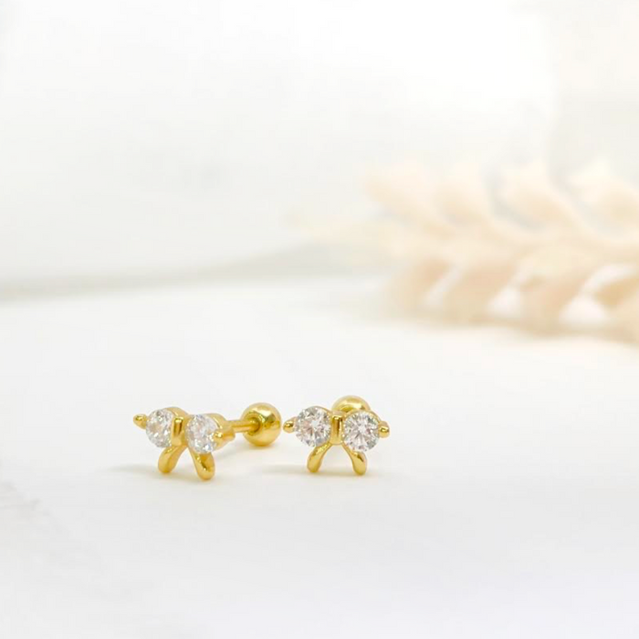 aretes mini lazo circonia – plata 925 -WS-