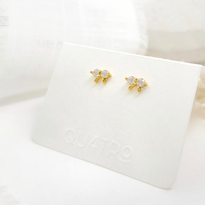 aretes mini lazo circonia – plata 925 -WS-