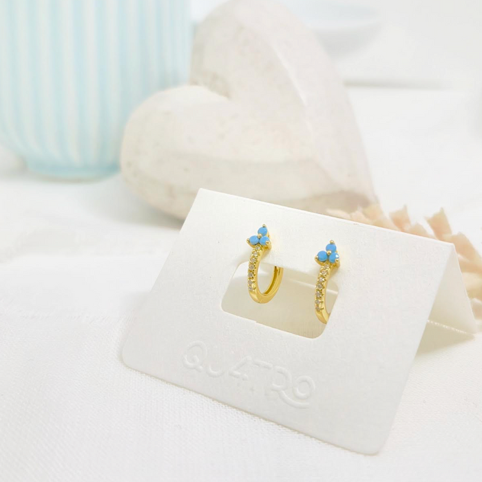 aretes huggie trio turquesa 1 – plata 925