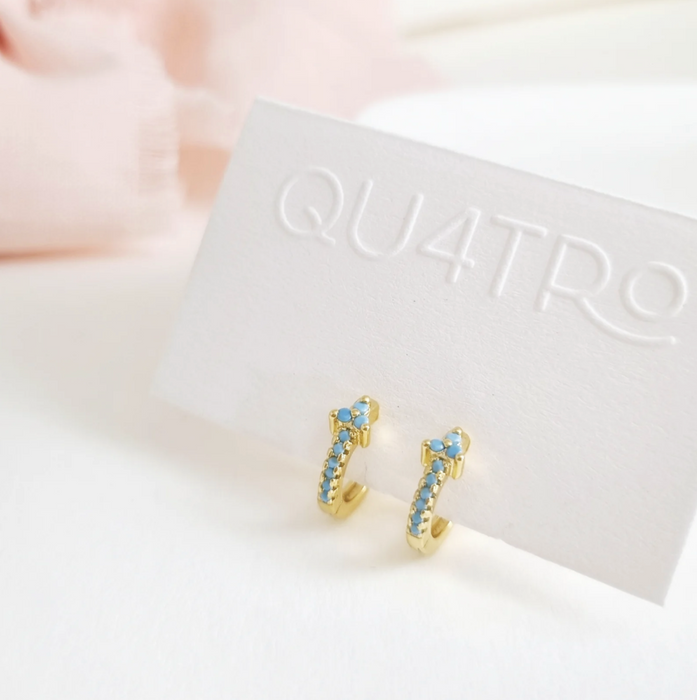 aretes huggie trio turquesa 2 – plata 925
