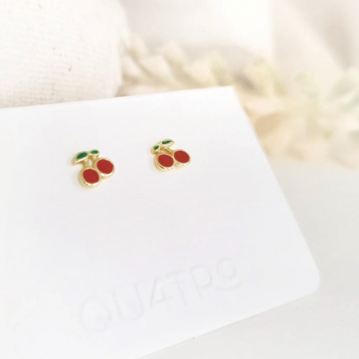 aretes mini cerezas – plata 925 -WS-