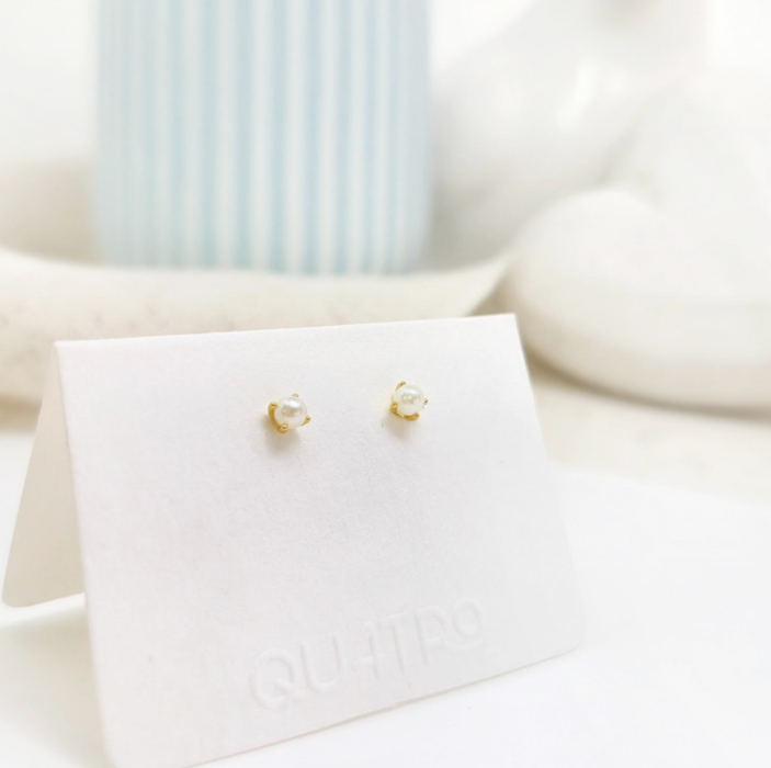 aretes mini perla clásica 2 – plata 925 -WS-