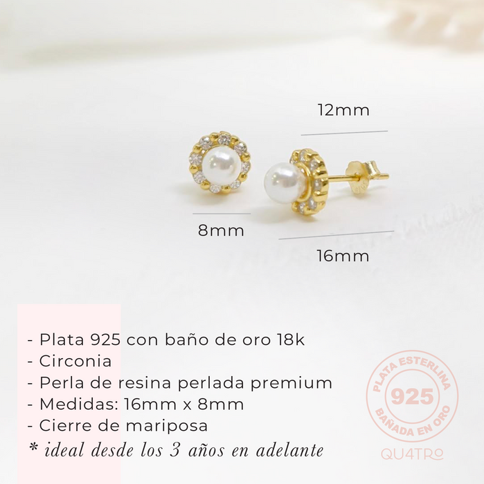 aretes perla circonia 1 – plata 925