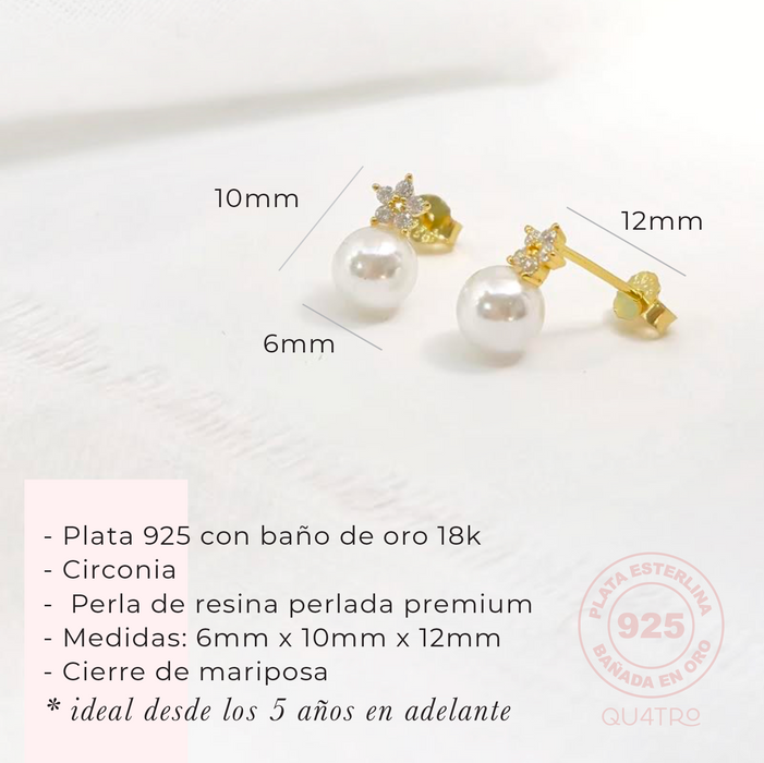 aretes perla circonia 2 – plata 925